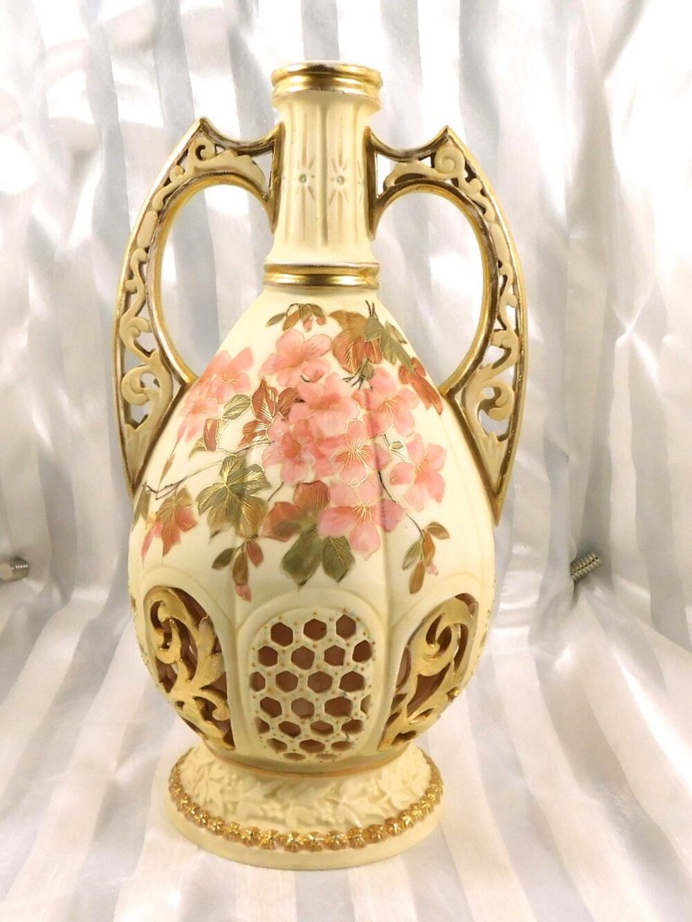 Royal Rudolstat Vase or Jug with Reticulated Trim # 26920